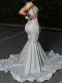 Magnificent Mermaid Straps Rhinestone Court Train Prom Dress