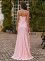 Striking Sheath Square Ruffles Floor-Length Prom Dress