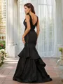 Trumpet/Mermaid V-Neck Head-turning Sleeveless Sweep Train Satin Dresses