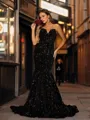 Confident Trumpet/Mermaid Sweetheart Sweep Train Velvet Sequins Dress