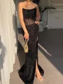 Hot Sheath Straight Sweep Train Corset Dress
