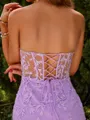 Modern Sheath Sweetheart Satin Corset Short/Mini Dress With Appliques Lace