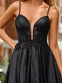 Chic A-line V-neck Corset Short/Mini Dress With Appliques Lace