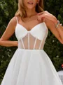 A-line Princess V-neck Tulle Corset Short/Mini Dress