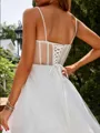 A-line Princess V-neck Tulle Corset Short/Mini Dress