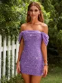 Sheath Chic Off-the-Shoulder Short/Mini Dress