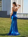Impeccable Sheath Sweetheart Appliques Lace Sweep Train Metallic Satin Corset Dress