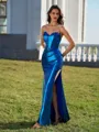 Impeccable Sheath Sweetheart Appliques Lace Sweep Train Metallic Satin Corset Dress