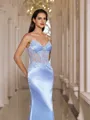 Stunning Sheath V-Neck Appliques Lace Sweep Train Corset Dress