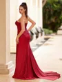 Pretty Sheath Sweetheart Appliques Lace Sweep Train Corset Dress