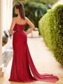Pretty Sheath Sweetheart Appliques Lace Sweep Train Corset Dress