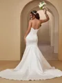 Elegant Trumpet/Mermaid Off-the-Shoulder Charmeuse Chapel Train Convertible Wedding Dress With Pleated