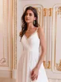 Noble A-line V-Neck Pleated Cathedral Train Chiffon Wedding Dress
