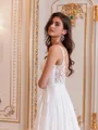 Noble A-line V-Neck Pleated Cathedral Train Chiffon Wedding Dress