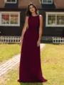 Show-stopping A-line Scoop Ruffles Floor-Length Chiffon Bridesmaid Dress