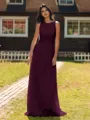 Show-stopping A-line Scoop Ruffles Floor-Length Chiffon Bridesmaid Dress