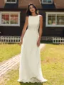 Show-stopping A-line Scoop Ruffles Floor-Length Chiffon Bridesmaid Dress