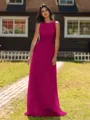 Show-stopping A-line Scoop Ruffles Floor-Length Chiffon Bridesmaid Dress