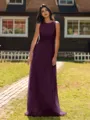 Show-stopping A-line Scoop Ruffles Floor-Length Chiffon Bridesmaid Dress
