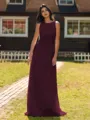 Show-stopping A-line Scoop Ruffles Floor-Length Chiffon Bridesmaid Dress