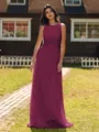 Show-stopping A-line Scoop Ruffles Floor-Length Chiffon Bridesmaid Dress