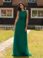 Show-stopping A-line Scoop Ruffles Floor-Length Chiffon Bridesmaid Dress