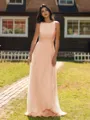 Show-stopping A-line Scoop Ruffles Floor-Length Chiffon Bridesmaid Dress