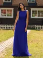 Show-stopping A-line Scoop Ruffles Floor-Length Chiffon Bridesmaid Dress