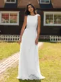 Show-stopping A-line Scoop Ruffles Floor-Length Chiffon Bridesmaid Dress
