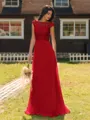 Mesmerizing A-line Scoop Cap Sleeves Appliques Lace Floor-Length Chiffon Bridesmaid Dress