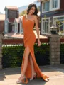 Aristocratic Sheath One-Shoulder Pleated Sweep Train Chiffon Bridesmaid Dress