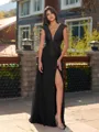 Unique A-line V-Neck Cap Sleeves Appliques Lace Floor-Length Chiffon Bridesmaid Dress
