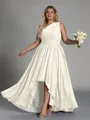 Hot A-line One-Shoulder Pleated Asymmetrical Chiffon Corset Plus Size Bridesmaid Dress