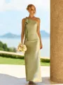 Splendid Sheath One-Shoulder Bow Floor-Length Silk Like Satin Bridesmaid Dress