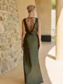 Captivating Sheath Cowl Floor-Length Silk Like Satin Bridesmaid Dress