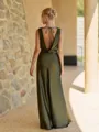 Captivating Sheath Cowl Floor-Length Silk Like Satin Bridesmaid Dress