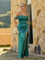 Fashion Sheath Straps Pleated Floor-Length Corset Bridesmaid Dress