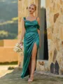 Fashion Sheath Straps Pleated Floor-Length Corset Bridesmaid Dress