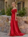 Opulent Sheath Pleated Floor-Length Satin Corset Bridesmaid Dress