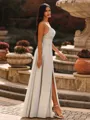 Charming A-line Spaghetti Straps Pleated Floor-Length Wedding Guest Dress