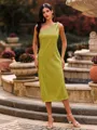 Stunning Sheath One-Shoulder Tea-Length Wedding Guest Dress