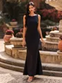 Graceful Sheath Scoop Floor-Length Wedding Guest Dress