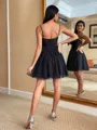Fashion-forward A-line Spaghetti Straps Appliques Lace Short/Mini Tulle Corset Dress