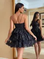 Delicate Ball-Gown One-Shoulder Appliques Lace Short/Mini Tulle Corset Dress