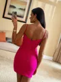 Breathtaking Sheath Spaghetti Straps Beading Short/Mini Jersey Corset Dress
