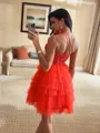 Stunning Ball-Gown One-Shoulder Appliques Lace Short/Mini Tulle Corset Dress