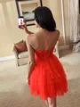 Stunning Ball-Gown One-Shoulder Appliques Lace Short/Mini Tulle Corset Dress