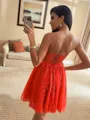 Aristocratic A-line Sweetheart Appliques Lace Short/Mini Tulle Corset Dress