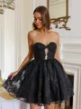 Charming Ball-Gown Sweetheart Appliques Lace Short/Mini Lace Corset Dress