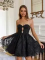 Charming Ball-Gown Sweetheart Appliques Lace Short/Mini Lace Corset Dress